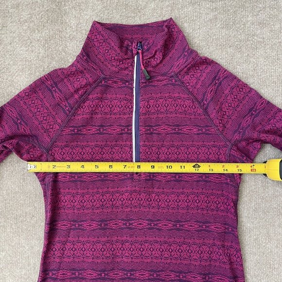 Eddie Bauer Quarter Zip Womens Small Purple Pink Knit Top Shirt Sweater Pullover - Picture 5 of 9